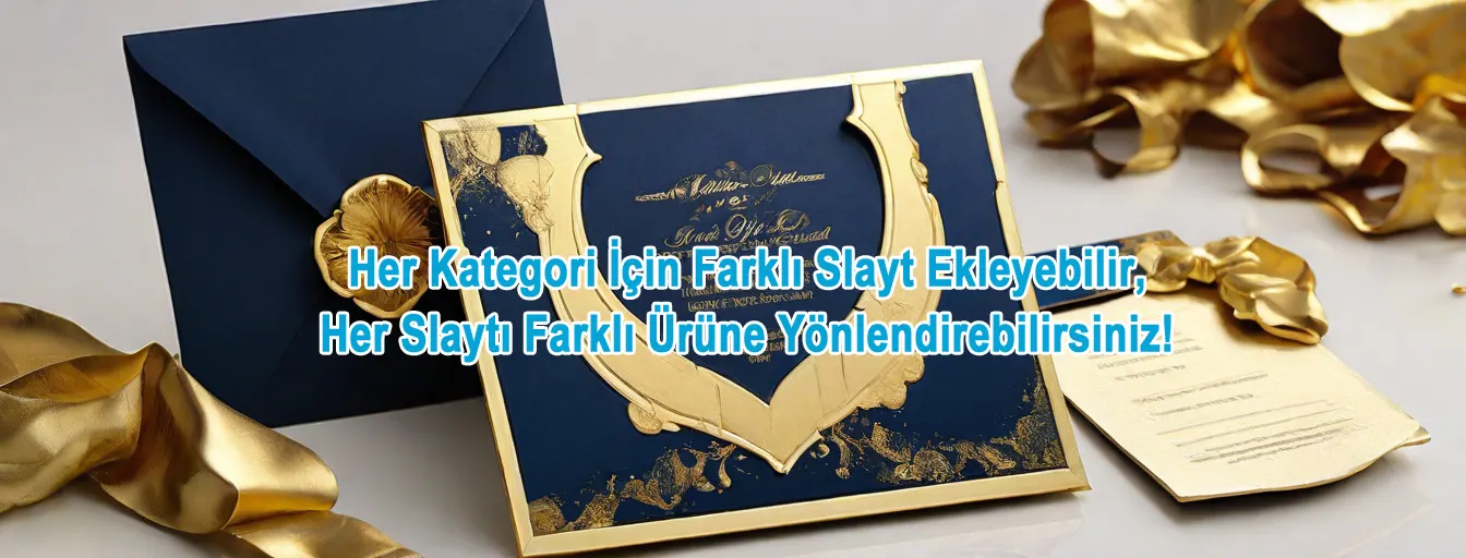 Altın Yaldızlı Düğün & Nişan Davetiyesi 01